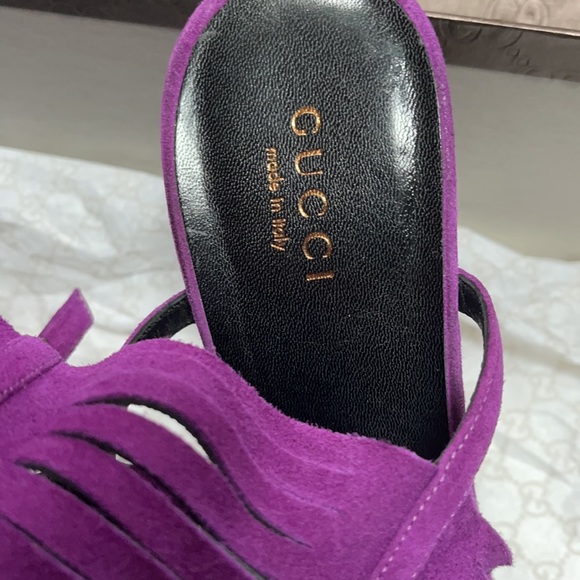 Gucci Purple Suede Heels - Picture 6 of 8